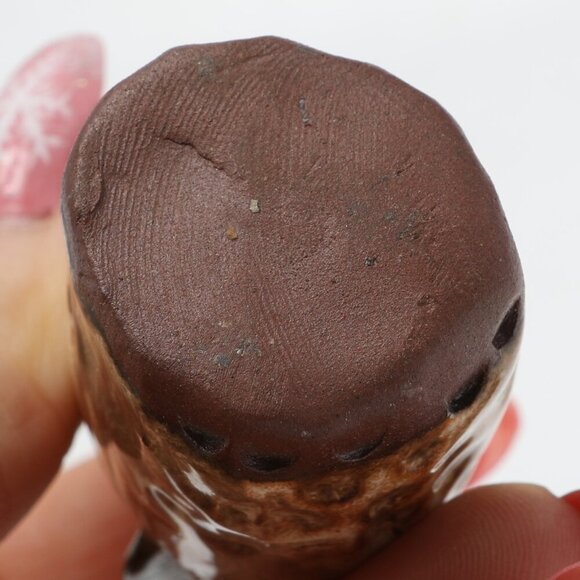 Vintage Ceramic Owl Figurine Brown Retro Sculpture Bird of Prey - Picture 5 of 6